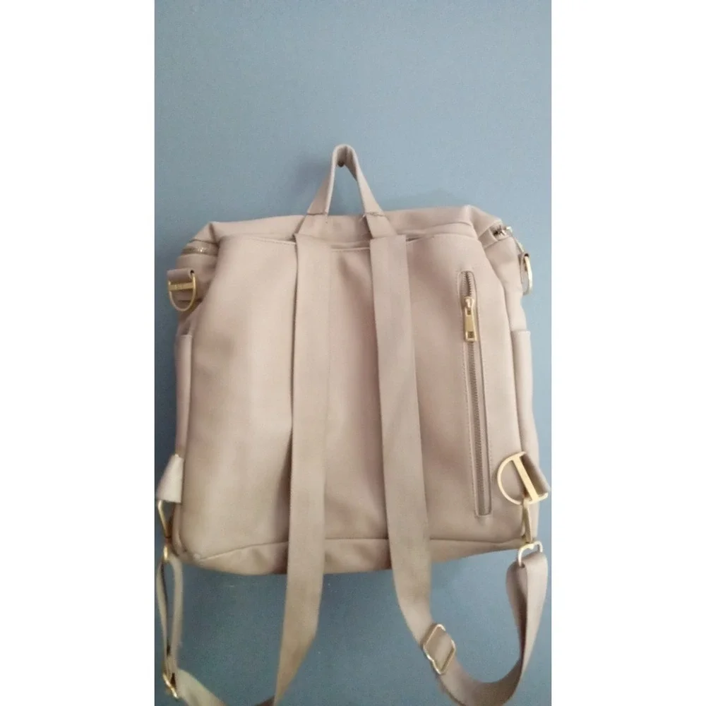 Fawn Design Backpack Convertible Diaper Bag‎ Blush Faux Leather
